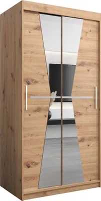 Produktbild von Kleiderschrank, Schiebetürenschrank Schlafzimmer, Schrank mit Spiegel MAROKO 100 cm