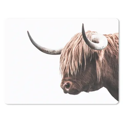 Produktbild von MuchoWow® Mauspad Mousepad Schottischer Highlander - Kuh - Weiß 40x30 cm - Mousepads - Maus Mat - Pad - Mausunterlage - Anti Rutsch
