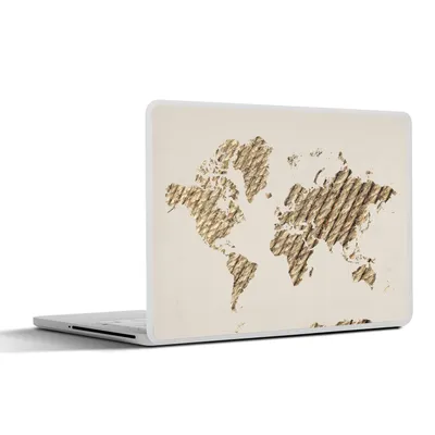 Produktbild von MuchoWow® Laptop Aufkleber Sticker Cover Weltkarte - Seil - Beige 40x30 cm - Laptop Dekoration - Selbstklebend