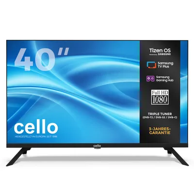 Produktbild von Cello 40″ Smart LED TV - Full HD, Tizen OS, WLAN, LAN, Triple Tuner, USB, Samsung Gaming Hub – ideal für Wohnzimmer & Kinderzimmer