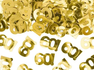 Obrázek produktu pro Metalické konfety číslo 60 - zlaté - 15 g