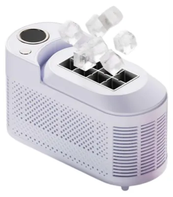 Produktbild von Zimilo Tragbare Eiswürfelmaschine mit 8 Eiswürfeln, Schnell Eisbereiter 10–15 Min, 12V, Touch Display, Für Camping Auto und Zuhause, Lila