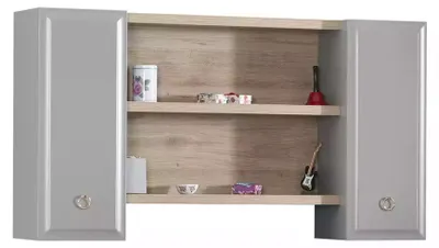 Zdjęcie produktu dla Szafka ścienna Szafka ścienna Pokój dziecięcy Półka na książki Drewno Szary Design