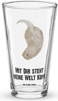 Produktbild von Mr. & Mrs. Panda Glas Otter Kopfüber - Transparent - Geschenk, Verknallt, Cocktailglas, Liebesgeschenk, Niedlich, Bierglas, Longdrinkglas, Tumbler, Trinkglas, Verliebt