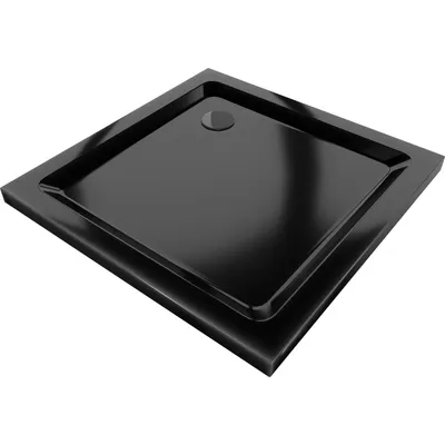 Zdjęcie produktu dla Mexen Flat brodzik kwadratowy slim 80 x 80 cm, czarny, syfon czarny - 40708080B