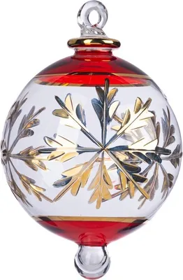Produktbild von Goodwill Weihnachtskugel Schneeflocke mundgeblasenes Glas-Rot D 12 cm