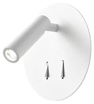 Immagine prodotto di Applique da parete in metallo finitura Bianco, design moderno con faretto orientabile LED 6W+3W integrato, luce calda 3000K - Perenz