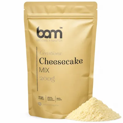 Produktbild von BAM Käsekuchenmischung - Backmischung - Backmix - 200 g, KI-generiertes Bild
