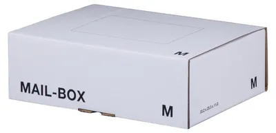 Produktbild von 20x Versandkarton 331x241x104mm MAILBOX M mit Steckverschluss wiederverschließbar weiß