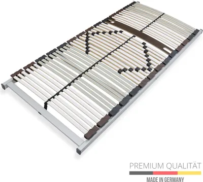 Produktbild von Lattenrost 100x200 cm fertig montiert Traglast 200 kg 40 Latten 7-Zonen Birkenschichtholz Mittelgurt Härteverstellung  Germany