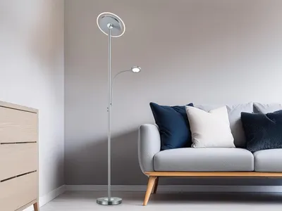 Produktbild von LED Deckenfluter ACKBAR Silber, dimmbar, ON-OFF Touch - 182cm hoch