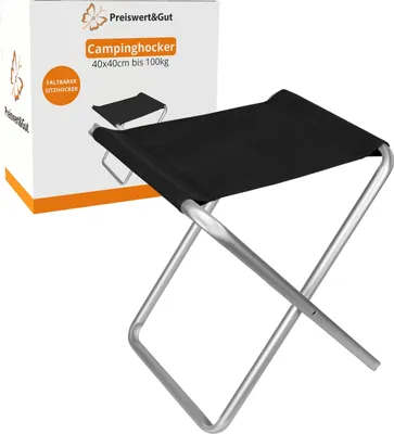 Produktbild von Campinghocker 40x40cm – leichter Klappstuhl für Camping | Faltbarer Sitzhocker, tragbarer Klapphocker, mini Campingstuhl
