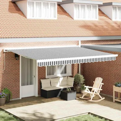 Produktbild von vidaXL Markise Einziehbar Anthrazit und Weiß 4,5x3 m Stoff Aluminium