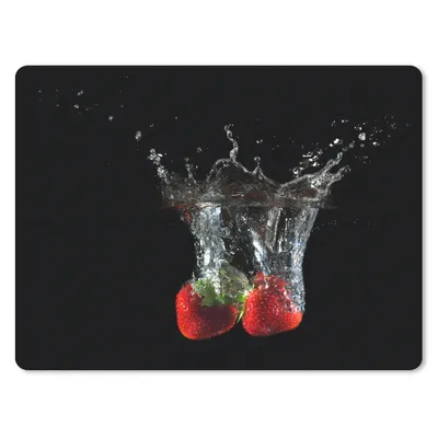Produktbild von MuchoWow® Mauspad Mousepad Erdbeeren - Obst - Wasser - Schwarz - Rot 23x19 cm - Mousepads - Maus Mat - Pad - Mausunterlage - Schreibtischunterlage - Mauspad