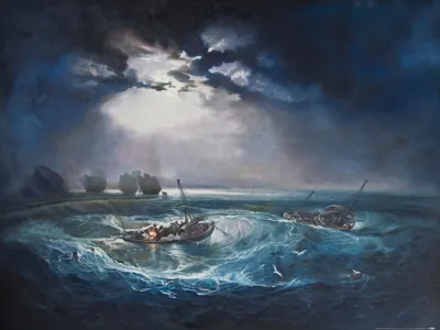 Zdjęcie produktu dla Joseph William Turner Art Print Obraz - Rybak na morzu, 1796 (60 x 80 cm)