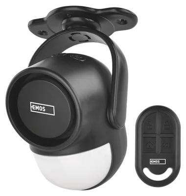 Immagine prodotto di EMOS PIR: allarme di movimento con sirena da 125 dB, doppia modalità di funzionamento, 1 telecomando, allarme antifurto per casa e negozio, nero, H8106