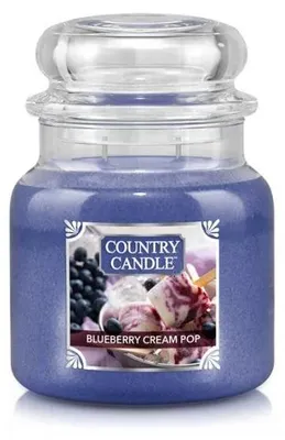 Image de Bougie parfumée Country Candle, senteur "Blueberry Cream", taille moyenne, avec 2 mèches (453 g)