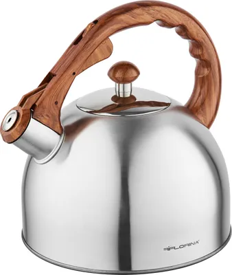 Produktbild von Wasserkessel Edelstahl 2,5L Flötenkessel Teekessel Induktion Braun
