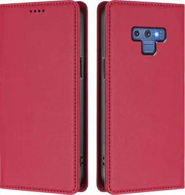 Obrázek produktu pro Kožené pouzdro pro Samsung Galaxy Note 9, magnetické flipové pouzdro zPolyuretankůže se stojánkem Červená