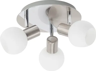 Produktbild von BRILLIANT Spotrondell Tiara | zeitloser Deckenstrahler | Metall/Glas | eisen/weiß | schwenkbar | 3x E14 max. 40 W