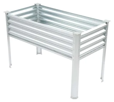 Obrázek produktu pro Vyvýšený záhon na nohou - pěstební box 120x60x80 cm, kov - nosnost 60–80 kg - obdélníkový - vhodný pro zeleninu, květiny, bylinky - terasa, balkon, zahrada