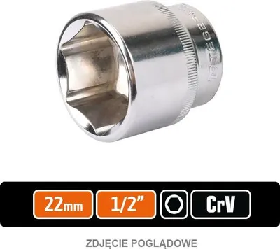 Produktbild von Steckschlüssel 1/2" Sechskant 22 mm / TEGER