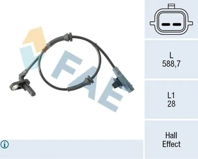Produktbild von FAE ABS Sensor Raddrehzahl Hinten Links für NISSAN MICRA IV (K13) 78505