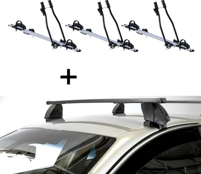 Produktbild von 3x Fahrradträger SAGITTAR + Dachträger K1 MEDIUM kompatibel mit Rover 400 (4Türer) 90-95