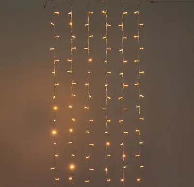 Produktbild von LED Lichtvorhang 144 Multi 3m x 1m Kabel transparent Warmweiß koppelbar 4/8