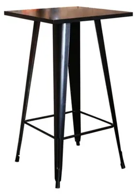 Obrázek produktu pro Jídelní stůl – čtvercový 60 x 60 cm – kovová konstrukce – pro 2 osoby – moderní minimalistický styl – vyžaduje montáž – černý