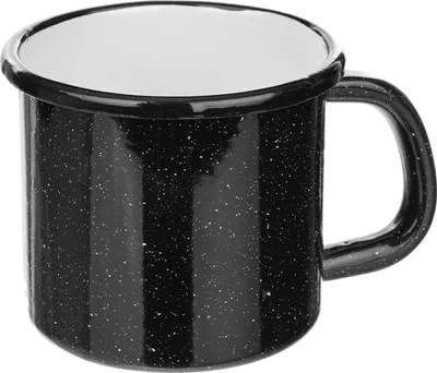 Obrázok produktu pre Smaltovaný pohár - šálka - 400 ml - robustný a ľahký - kempovanie, outdoor - čierny