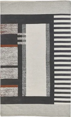 Produktbild von BELIANI Teppich Bunt Baumwolle rechteckig 140 x 200 cm abstraktes Muster handgewebt Skandinavisch gefärbt Kurzhaar Kurzflor Wohn- und Schlafzimmer