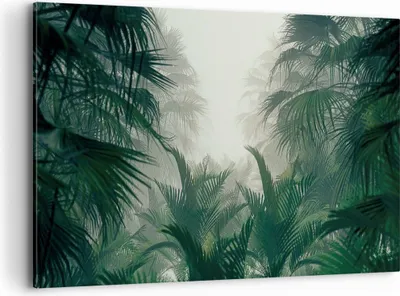 Produktbild von Bild auf Leinwand - Leinwandbild - Einteilig - Dschungel Blätter Palmen - 100x70cm - Wand Bild - Wanddeko - Wandbilder - Leinwanddruck - Bilder - Wanddekoration - Leinwand bilder - AA100x70-4504
