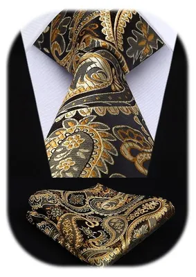 Productafbeelding van Stropdas Pochet - Bloemen paisley - Bruiloft - Set