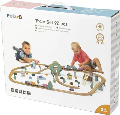 Obrázok produktu pre Drevená vlaková dráha 90 kusov