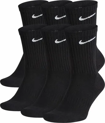 Produktbild von Nike 6 Paar Everyday Lightweight Crew SX7676 Tennis Socke Schwarz, Größe: 38-42