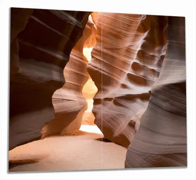 Produktbild von Wallario Herdabdeckplatte aus Glas, Größe 60 x 52 cm 2-teilig, Motiv Antelope Canyon Arizona  USA