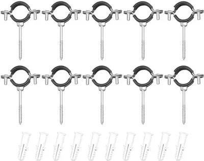 Vibrationsdämpfender Rohrhalter - 10 Stück - Geeignet für runde Rohre - Gummieinsatz - Für Lüftungskanäle