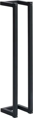 A black metal towel rack shown against a white background.