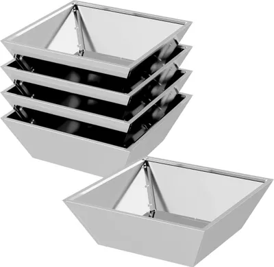 Zdjęcie produktu dla Zestaw 5 Doniczek Ogrodowych 50X50X15 Cm Z Galwanizowanej Stali. Lumarko!