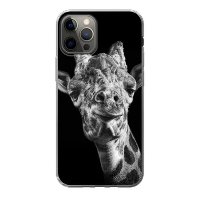 Produktbild von MuchoWow® Handyhülle Schutzhülle Hülle für iPhone 13 Pro Giraffe - Tier - Schwarz - Weiß Silikon Softcase Handy Hülle - Handy-Tasche