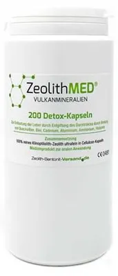 Produktbild von Zeolith MED Detox-Kapseln, Entgiftungsgetränk, Behälter, Schwermetalle (Quecksilber, Blei, Cadmium), Aluminium, Ammonium, Histamin, 100%...