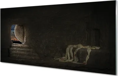 Produktbild von Glasbilder 120x60 Wandkunst Cave Kreuze