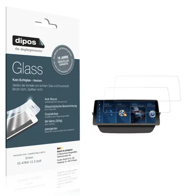 Produktbild von 2x Schutzfolie für Erisin ES 4784i 12.3 Zoll - Anti-Shock 9H Folie dipos Glass Kunststoffglas
