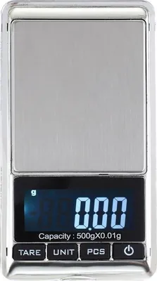 Produktbild von Tragbare elektronische Präzisionswaage mit LCD-Display im Taschenformat 500 g/0,01 g