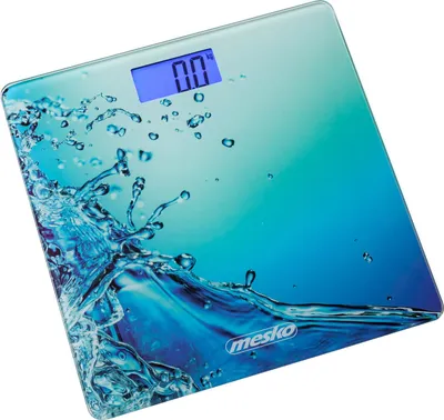 Produktbild von Mesko MS8156 Digitale Personenwaage Hohe Präzision, Glas Badezimmerwaage , LCD-Anzeige, 150Kg Blau
