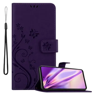 Produktbild von Cadorabo Hülle für Samsung Galaxy A72 4G / 5G Schutz Hülle in Lila Schutzhülle Handy Hülle Etui Case Blumen Flower
