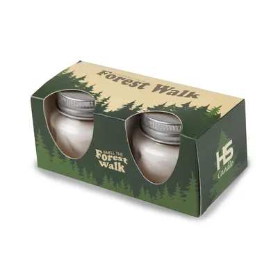 Zdjęcie produktu dla Świeca zapachowa "Forrest Walk" w słoiku z pokrywką, opakowanie 2 szt. o czasie palenia ok. 7 godzin każda, Ø6 cm, zapach do pokoju jako prezent - świeca jako dekoracja