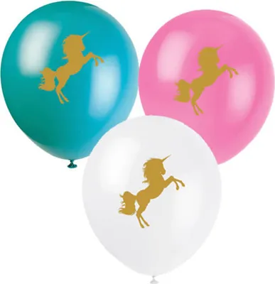 Produktbild von Goldene Einhorn Luftballons als Party Dekoration für Geburtstage und Jubiläen
