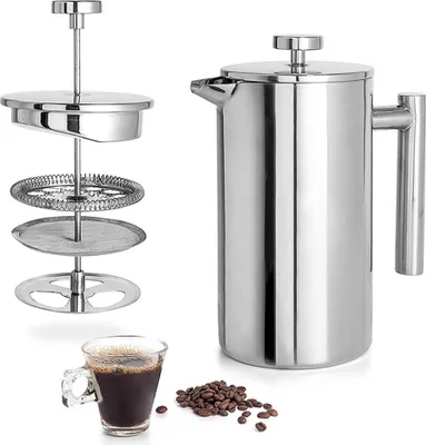 Produktbild von Handpresso - French Press Edelstahl | Kaffeepresse Kaffeebereiter| Kaffeekanne Press für Camping - 350ML(1-2 Tassen)